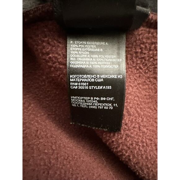 VTG The North Face Men's Maroon Full-Zip Fleece Jacket Size XL - Picture 11 of 13